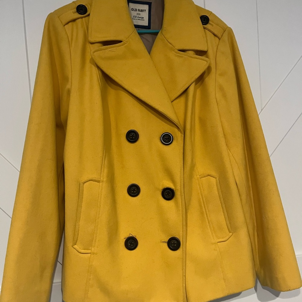 old navy • mustered yellow pea coat